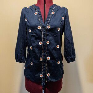 Rosalita McGee Charming Chic Boho “Little Daisy’s” Embroidered Blouse – Size S